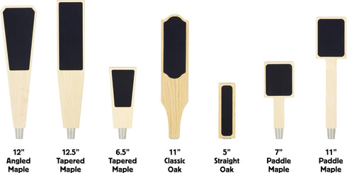 Solid Red Oak Chalkboard Tap Handle, Straight 5"