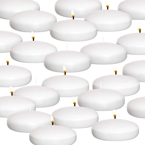 Royal Imports White Floating Candles 3" - Pack of 24 Unscented Dripless Wax Discs, Made in USA