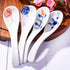Japanese Ceramic Soup Spoons, 4 Pieces Porcelain Spoons for Ramen Noodle Oat