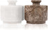 MARBLOUS KRAFTS Marble Salt Cellar with Lid 3" White and Oceanic Celtic