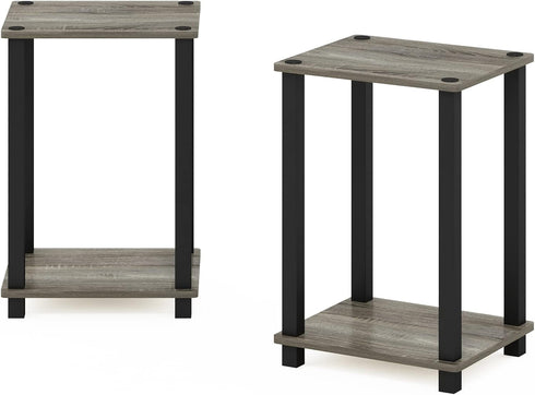 2-Pack, Furinno Simplistic End Table, French Oak/Black