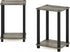 2-Pack, Furinno Simplistic End Table, French Oak/Black