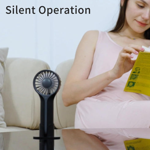 Mini Personal Fan, Handheld, Small Portable, Battery Operated, USB Rechargeable, Black, for Kids, Women, Men, Indoor,