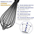 Dishwasher Safe Silicone Whisk Set of 3, Professional Kitchen Whisks for Cooking, Heat Resistant Balloon Egg Beater,