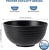 HOTEC Unbreakable Wheat Straw Cereal Bowls - Microwave & Dishwasher Safe Soup and Salad Bowls, Set of 8, 26oz, BPA Free, Black by HOTEC