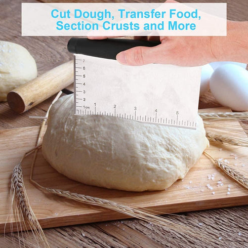 6 Inch Stainless Steel Dough Cutter & Chopper, Multi-Purpose Kitchen Tool for Baking and Cooking
