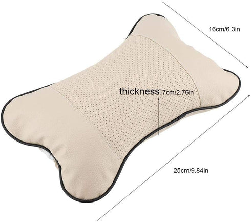 Car Headrest Pillow, Skin-Friendly Headrest Pillow for Car Seat, Office Chair (Beige)