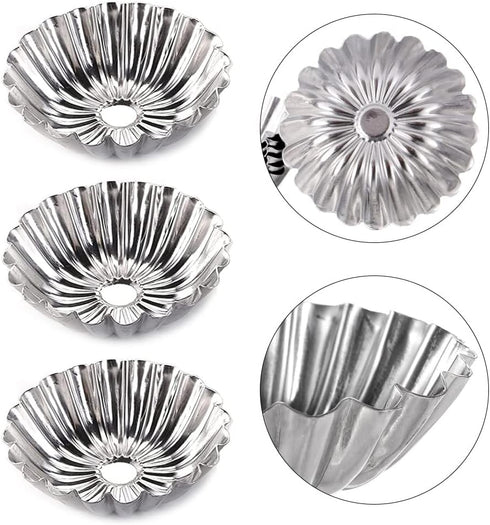 12 Pcs Aluminum Alloy Cake Pie Tins Mini Tart Pie Pan for Baking Cake, Cup, and Jelly Mold