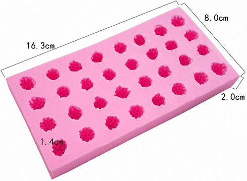 Fewo 32-Cavity 3D Raspberry Silicone Mold for Fondant, Chocolate, Candy, Kitchen Baking, Cake Decorating Tools