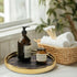 Small Round Black Decorative Tray, Marble Look Jewelry Dish, Makeup Vanity Tray for Dresser