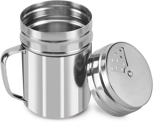 Accmor 5oz Salt and Pepper Shakers with Adjustable Pour Holes, Stainless Steel Dredge Shaker, Seasoning Spice Shakers for Salt Pepper Cinnamon Sugar Flour by Accmor