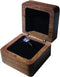 Wooden Ring Box, Personalized Engagement Ring Box Holder, Rustic Wedding Day Square Storage Box (Black)
