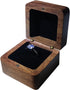 Wooden Ring Box, Personalized Engagement Ring Box Holder, Rustic Wedding Day Square Storage Box (Black)