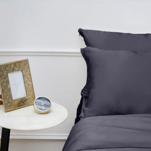 INSSL Silk Pillowcase for Women, Mulberry Silk for Hair and Skin, King Size, Dark Grey