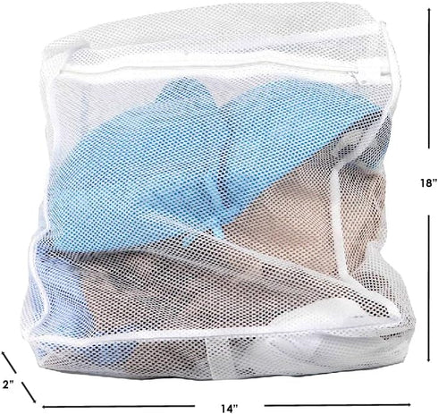 Home Basics Laundry Bag for Washing Machine, White | Lingerie Mesh Laundry Bag with Zipper | Washer Bags for Travel