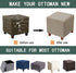 Bifaun Vogel Ottoman Cover Square Jacquard Stretch Thick Folding Storage Covers Footstool Protector with Elastic Bottom