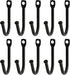 10 Pcs Black Wrought Iron Hooks with Screws, Decorative Colonial Wall Hooks for Keys, Hats, Clothes, Towels
