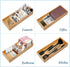 Bamboo Drawer Organizer - Kitchen Utensil Organizer Silverware Tray Cutlery Holder for Office Desk Supplies (12x5.9x2.6