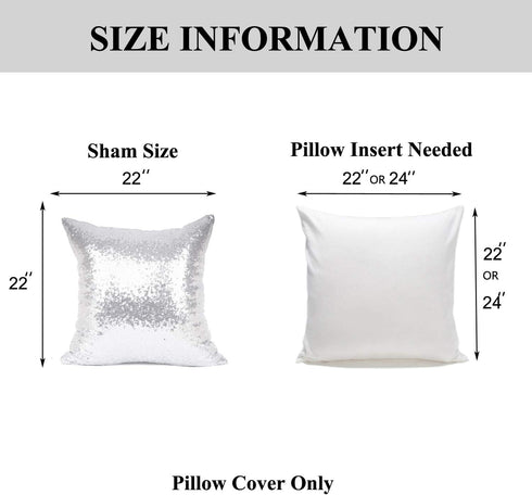 YOUR SMILE Pack of 2, New Luxury Series Silver Bling Decorative Glitzy Sequin & Comfy Satin Throw Pillow Cover