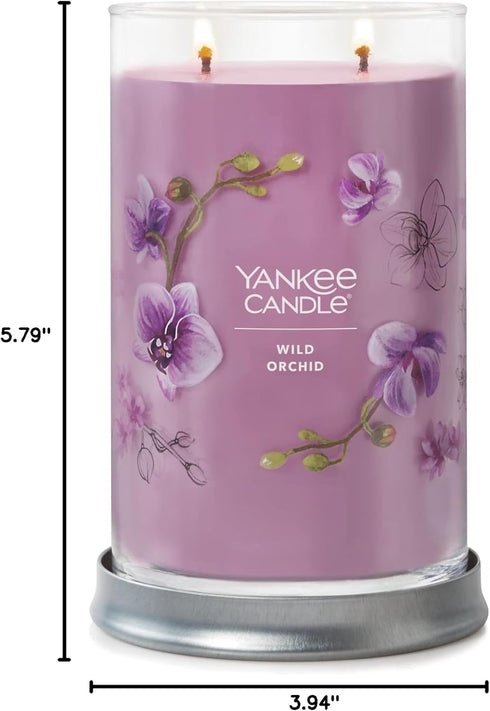 Yankee Candle Large Tumbler 20 oz Scented Candle, Wild Orchid, Premium Plant Wax Blend with 80 Hour Burn Time