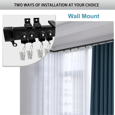 KOLAKO Accessories Kits for Flexible Bendable Ceiling Curtain Track - 12 Feet Curtain Track Rollers, Stainless Steel