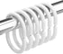 Amazer White Shower Curtain Hooks, 24 Pcs Plastic Rings for Bathroom Shower Rod, Loops for Shower Curtain