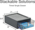 Pendaflex Stackable Drawer, Durable Plastic with Silicon Handles, Tinted Drawers, Medium Gray, 9" x 7" x 3.5", 1 Piece