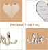 3 Pcs Wooden Hearts Decor, Rustic Hanging Love Plaque for Wall Home Farmhouse Living Room Bedroom Gifts (White)