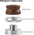 53mm Coffee Distributor, Adjustable Depth Espresso Distribution Tool with Walnut Wood Handle, Fits 54mm Breville