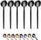 Black Coffee Spoons Set of 6, Kyraton Stainless Steel 5.1" Titanium Plating Demitasse Spoons, Dishwasher Safe