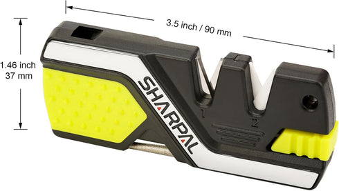 SHARPAL 101N-G Kitchen Pocket Knife Sharpener with 2 Fire Starters, Whistle & Diamond Sharpening Rod