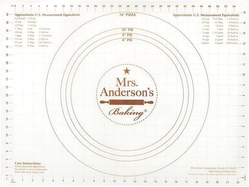 Mrs. Anderson's Baking Non-Slip Pastry Rolling Mat, 18-Inch by 24-Inch