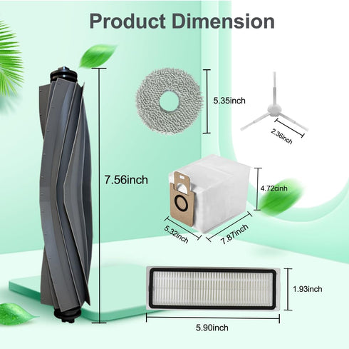 15PC Accessories Parts for Dreametech L10s Ultra, Cleaning Kit Includes 1 Main Brush, 4 Side Brushes, 2 Filters