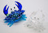 ChangThai Design Tiny 2½" Dark Blue Crab Figurine - Miniature Hand Blown Glass Sea Animals