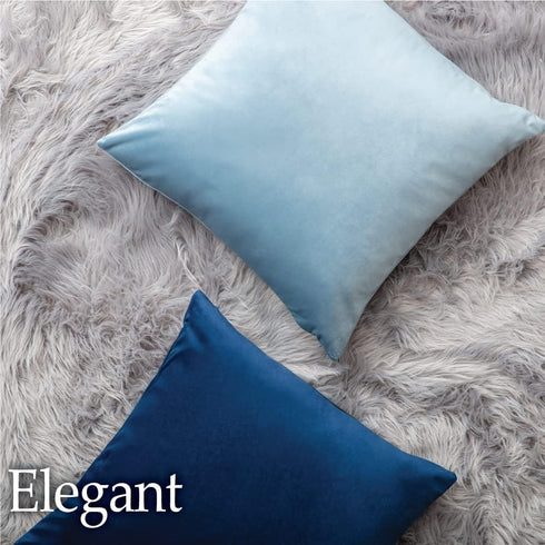 lalaLOOM Set of 2 Velvet Throw Pillow Covers, 18x18 Decorative Square Soft Accent Cases for Home Decor, Taupe