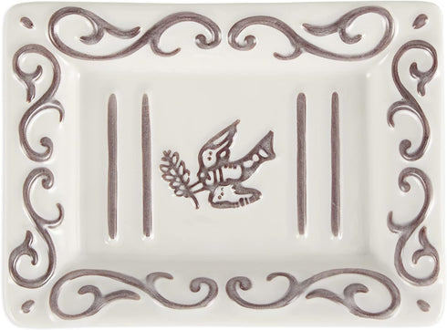 Pre de Provence Soap Dish, White-Washed Terracotta Finish, 8.8 Ounce (Pack of 1)