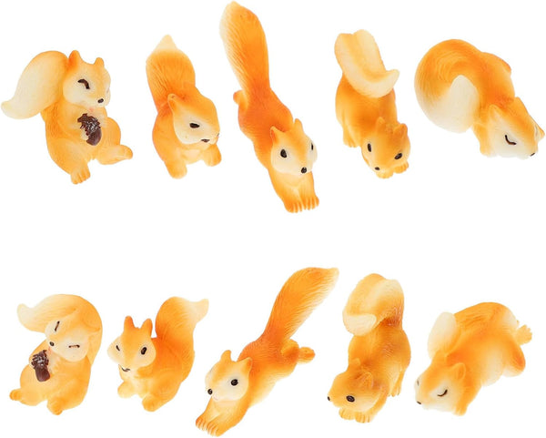 Yardwe 50 Pcs Micro Landscape Squirrel Miniature Figurine Bonsai Decor, Chipmunk Ornament for Small Garden