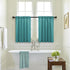 Country 30 Inch 2 Teal Kitchen Curtains for Small Windows Length Tier Panels Back Tab Top Pocket Thick Sheer Short