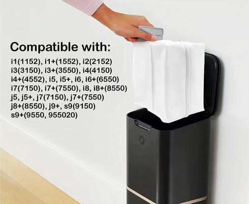 Replacement Reusable Zipper Dust Bags for iRobot Roomba i1, i3, i4, i5, i7, i8, j5, j7, j9, s9 Plus (4 Pack)