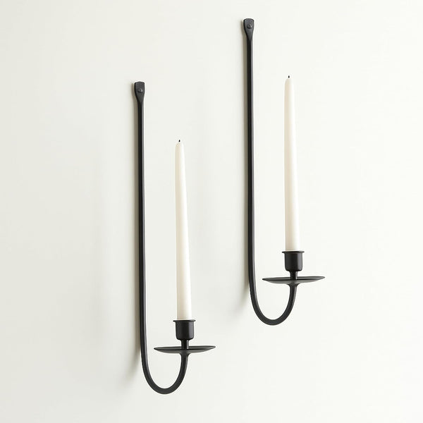 Metal Wall Candle Sconce Holder Set of 2 Wall Mount Candle Holders