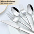 Pleafind 60-Pcs Premium Stainless Steel Silverware Set, Service for 12, Mirror Polished Forks, Spoons, Knives,