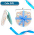 7" Cotton Trivets Set, 3Pcs Cute Cat Ear Pot Holders, Thick Heat Resistant Mats for Hot Pots and Pans, Blue