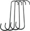 4-Pack Extra Large 10" Black Antistatic Coating Steel Hanging Hooks S Shaped Heavy-Duty for Kitchenware, Pots, Plants