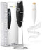 Handheld Milk Frother for Coffee, Stainless Steel Electric Drink Mixer & Matcha Whisk with Stand, Black