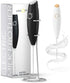 Handheld Milk Frother for Coffee, Stainless Steel Electric Drink Mixer & Matcha Whisk with Stand, Black