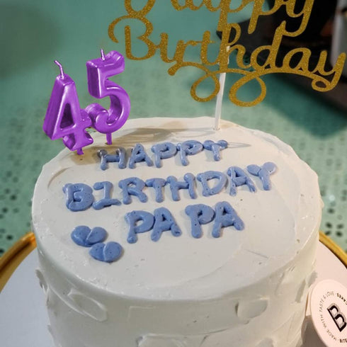 2nd Birthday Candle Number 2 Purple Happy Birthday Cake Topper Decoration for Party Kids Adults