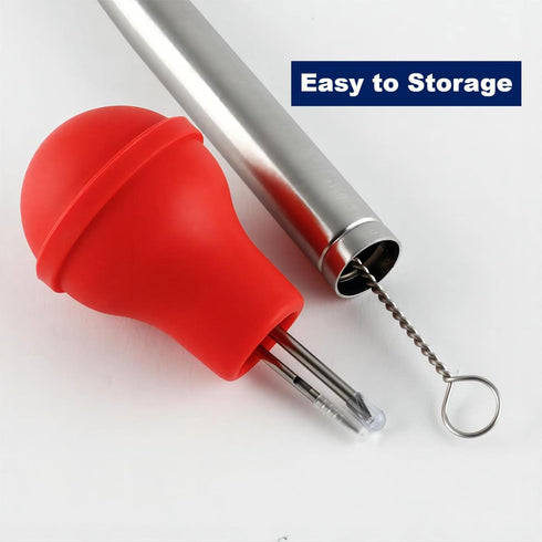 Smithcraft Turkey Baster, Stainless Steel Baster Syringe Set with Needles & Cleaning Brush