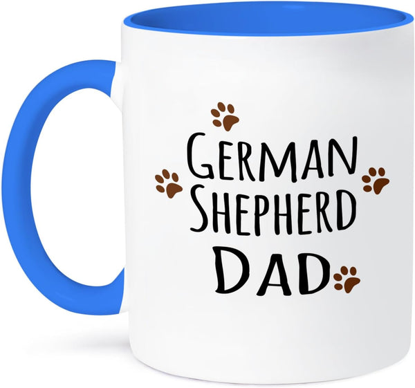 3dRose German Shepherd Dog Dad Mug - 11 oz, Brown