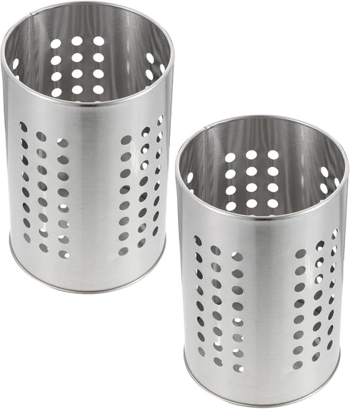 DOITOOL 2PCS Stainless Steel Kitchen Utensil Holders for Countertop, Spoon and Fork Holder for Restaurant