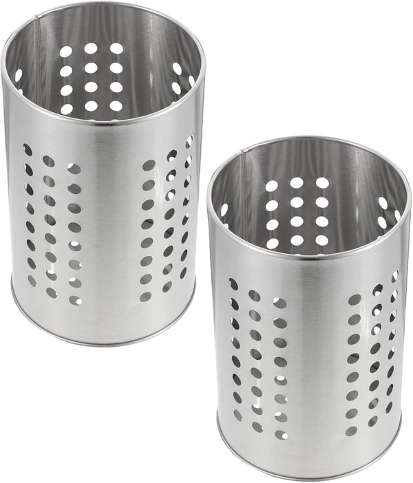 DOITOOL 2PCS Stainless Steel Kitchen Utensil Holders for Countertop, Spoon and Fork Holder for Restaurant